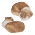 Miniatyrbillede 8 af 8: Plys Sovende Kat Figur Realistisk Simulering Fluffy Dekorativ Plys Sovende Kat Model til Hjemmekontor