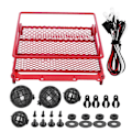 Pikkukuva 4 / 8: Metallinen kattoteline LED-valoilla Sopii MN 1/12 RC Crawler MN90 / MN90KRed