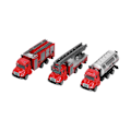 Miniatyrbillede 2 af 8: 3 stk 1:50 Brandbilslegetøj Simuleret Legering Træk Tilbage Bilmodel Fødselsdagsgave til Børn KidPull Back Brandbilsæt