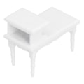 Miniatyrbilde 3 av 8: 1:12 Dukkehus Sofabord DIY Tre Miniatyr TeBord Møbler Modell Dekorasjon Hvit