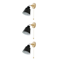 Miniatyrbild 5 av 5: 1/2/3 Vägglampa Sconce Sänglampa Armaturer Belysning Sovrum Black 3PCS