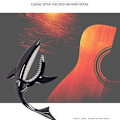 Miniatyrbild 4 av 5: Unik Gitarrklämma med Hajhuvud Håller Akustisk Eller Elektrisk Gitarr Mirror black