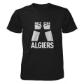 Miniatyrbillede 1 af 5: Algiers Two Fists Algiers Logo Sort T-shirt i Sort/Grå S