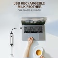 Miniatyrbillede 5 af 5: Elektrisk, elektrisk stav USB-opladning praktisk håndskummaker kaffe, latte ægpisker
