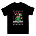 Miniatyrbillede 1 af 5: Merry T Rex Mas Grim Jultrøje T-shirt M