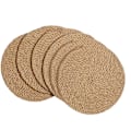 Pikkukuva 1 / 4: Pyöreät Kudotut Aluslautasen Alusmatot, 6 kpl, Luonnonjute, Käsintehty, 30 cm, Lämpöä Kestävä, Paksu