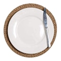 Pikkukuva 4 / 4: Pyöreät Kudotut Aluslautasen Alusmatot, 6 kpl, Luonnonjute, Käsintehty, 30 cm, Lämpöä Kestävä, Paksu