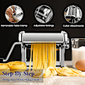 Miniatyrbillede 3 af 5: Manuel Frisk Pasta Maskine, 7 Tykkelser, 403 Rustfrit Stål Til Tagliolini Fettucine Lasagna Ravioli Spaghetti (7 Tykkelser)