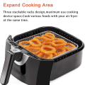 Miniatyrbillede 2 af 5: 8 Tommer Airfryer Stativ Kvadrat Tre Stabelbare Stativer, Rustfrit Stål Multi-Lag Dehydrator Stativ, Airfryer Tilbehør