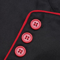 Miniatyrbillede 4 af 5: Unisex Kort Langærmet Kokkejakke Hotel Køkken Service Uniform Arbejdstøj Red and Black XXL Long Sleeve