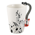 Miniatyrbillede 4 af 5: Kreativ musik-stil guitar keramisk kop kaffe te mælke kop med håndtag kaffekop nyhed g