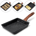 Pikkukuva 3 / 5: Tamagoyaki-pannu, japanilainen omelettipannu, tarttumaton pinnoite, neliömäinen munapannu, paistinpannu omeletin valmistukseen black