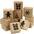 Miniatyrbilde 1 av 5: Sett med 30 Kraft Papp Emballasjebokser for Bakverk, 4x2,5 Tommer, Automatisk Pop-Up, for Julecupcakes, Cookies