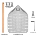 Miniatyrbilde 5 av 5: Perforert pizzaskuffe, profesjonell anodisert aluminiums pizzaskuffe, rektangulær pizzaskuffe