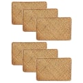 Miniatyrbilde 1 av 5: 6-pak, Naturlige Havgress Underlag, 45cm x 30cm, Håndvevde Rektangulære Rattan Underlag