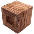 Miniatyrbilde 3 av 5: Firkantet Rattan Vevbokslokk, Håndvevd Vikker Vevholder, 5.7X5.7 Tommer, Tre Farge