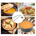 Miniatyrbillede 3 af 5: 1 stk rustfrit stål køkken tang pizza pande tang og 1 stk hakket oksekød moser, varmebestandig i