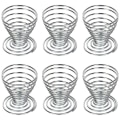 Miniatyrbilde 1 av 5: 6 Eggkopper Rustfritt Stål Tråd Spiral Fjær Egg Holder Sminke Svamp Henger Egg Tart