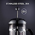 Miniatyrbild 4 av 5: Fransk Press Kaffebryggare (350 ml), Pressystem, Värmebeständig Tjock Borosilikatglas, Hållbar