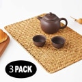 Miniatyrbilde 2 av 5: 6-pak, Naturlige Havgress Underlag, 45cm x 30cm, Håndvevde Rektangulære Rattan Underlag
