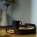 Miniatyrbillede 4 af 5: Opbevaringsskuffe Multifunktionel Frugt Te Kaffe Displaybræt - Sort