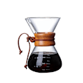 Miniatyrbild 1 av 5: 400 ml Klassisk Glaskaffekanna med Trähandtag Värmebeständig Häll över Kaffe Maker Manuell Kaffe