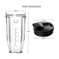 Miniatyrbillede 5 af 5: Blender 24oz Blender Kop med Lufttæt Låg og Rengøringsbørste Kompatibel med Ninja Blender Auto IQ