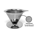Miniatyrbilde 3 av 5: Gjenbrukbar 304 Rustfritt Stål Kaffe Filterholder Hell Over Kaffe Drypper Mesh Kaffe Te Filter
