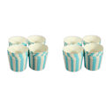 Miniatyrbillede 1 af 2: 100 stk. Cupcake-papirer Papir Kageboks Bagekopper Foret Muffin Dessert Bagekopper, Blå Striber