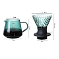 Miniatyrbild 2 av 5: 600ml Immersion Dripper Switch Glas V60 Häll över Kaffebryggare V Dripper Kaffedripper och Filter