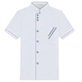 Miniatyrbild 2 av 5: Unisex Kort & Långärmad Kockjacka Hotellkök Serviceuniform Arbetskläder Red and Black M Short Sleeve