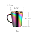 Miniatyrbillede 2 af 5: 300ml Rustfrit Stål Kaffe Kop med Bærbar Håndtag - Regnbue