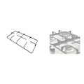 Miniatyrbilde 3 av 5: Komfyr Gassbluss Pan Stativ 230mm x 475mm