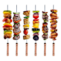 Miniatyrbillede 4 af 5: Grillspyd med træhåndtag i rustfrit stål