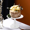 Miniatyrbillede 2 af 5: Metal Kage Stativ Rund Sockel Dessert Stativ Cupcake Display Bageform Hvid Fødselsdag Os
