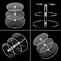 Miniatyrbillede 2 af 5: Transparent Rund Akryl 3/4-lags Kageholder Party Cupcake Display Stativ