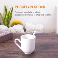 Miniatyrbillede 4 af 5: 5 stk Hvide Porcelæn Æg Skeer Keramik Ske Kaffe Ske Dessert Ske Mocha Dip Ske