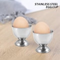 Miniatyrbilde 2 av 5: Eggkoppsett i rustfritt stål, kokt egg og myk brettverktøyholder kjøkken, sølv