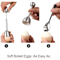 Miniatyrbillede 2 af 5: Ægkekage-ingrediensæt i rustfrit stål, kogt ægseparatorholder, 8 skeer, 8 kopper, 2 skaller