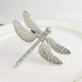 Miniatyrbilde 4 av 5: 12 stk. Dragonfly Serviettringer, Sink-legering Serviettspenne Sølv Serviettringer og 1x Familie Matbrett