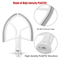 Miniatyrbilde 2 av 5: 5qt Flat Mixer for KitchenAid Station Mixing Bowl Scraper, Paddle Replacement Attachment -