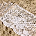 Miniatyrbillede 2 af 5: 150 stk. Burlap Lace Bestikposer Rustik Bryllup Bestikholder Pose Hessiansæk Jute Bord