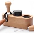 Miniatyrbild 3 av 5: Träställ för kaffepulverpress för espressokompaktorn 51 mm