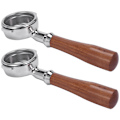Miniatyrbilde 1 av 5: 2X 58mm Kaffemaskin i rustfritt stål e61 Baseløs filterholder Kaffebottomfri håndtak Kaffe