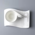 Miniatyrbilde 2 av 4: Bølgeformet kaffekrus kaffebar ren hvit kaffekrus gavekrus