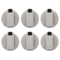 Miniatyrbilde 1 av 5: Komfyr-knapper, ovn-knapp 6 stk, sinklegering 6 mm universelle sølv komfyr-kontrollknapper adaptere ovn-bryter Silver