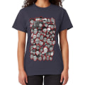 Miniatyrbild 1 av 5: T-shirt med collagekonst av hiphop-legender från gamla skolan navy XL