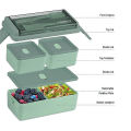 Miniatyrbild 4 av 5: Lunchbox-set, 1400 ml Lunchbox för Vuxna, 3 Fack, Matlåda för Förberedda Måltider