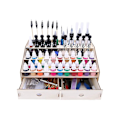 Miniatyrbillede 4 af 5: DIY Træ Organizer Malingflaske Display Penselholder Beslag Opbevaring Model Værktøj 58 Flasker pa