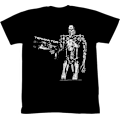 Miniatyrbillede 1 af 5: Metallic Skeleton Terminator T-shirt M